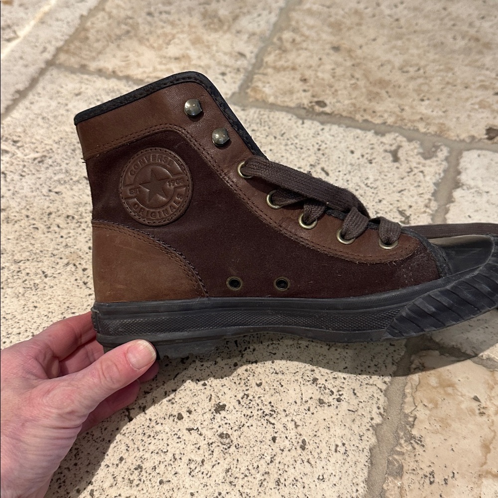 Converse brown suede and leather booties